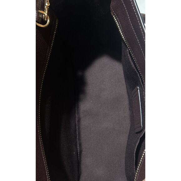 Coach Avery Carryall Brown Crossgrain Leather Shoulder Bag - Picture 8 of 8